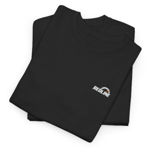 t-shirt automobile R.E.V Rasso Redline noir et blanc