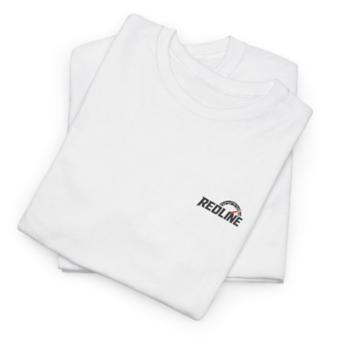 t-shirt automobile R.E.V Rasso Redline noir et blanc