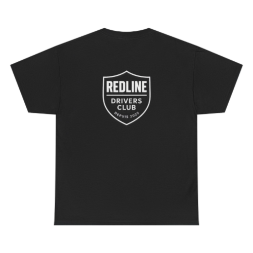 t-shirt automobile Redline logo dos noir